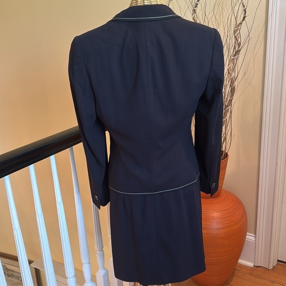 Escada Margaretha Ley black with white stitching dress and a blazer very classy - Picture 5 of 14